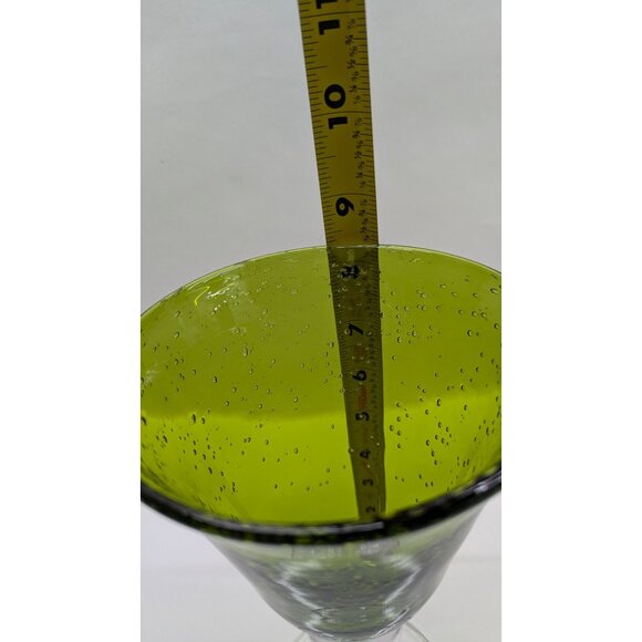 Artland Green Bubble Glass Wine Water Goblet Clear Sturdy Base - Picture 14 of 14